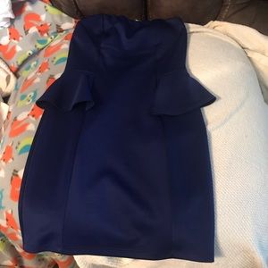 Tight Dark Blue Silky Dress